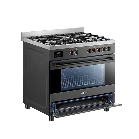 Toshiba - 90 cm gas cooking range, Sabaf burner, full safety - RQ1-90MG5GE(GR)