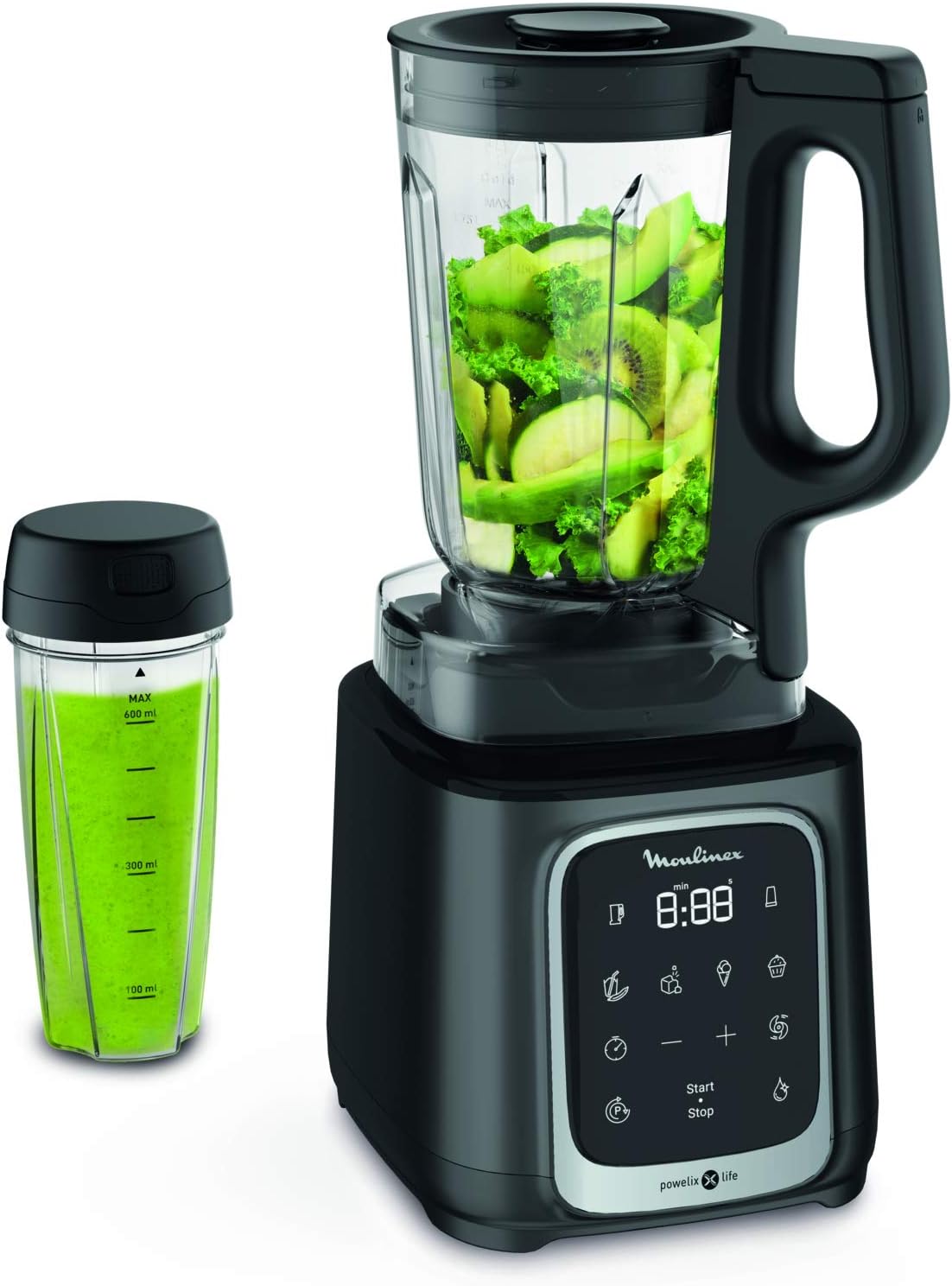 Moulinex 1600W High-Speed Blender, 2.6L Capacity, Powelix Life Blades, 10 Speeds & 5 Automatic Programs - LM91HD27