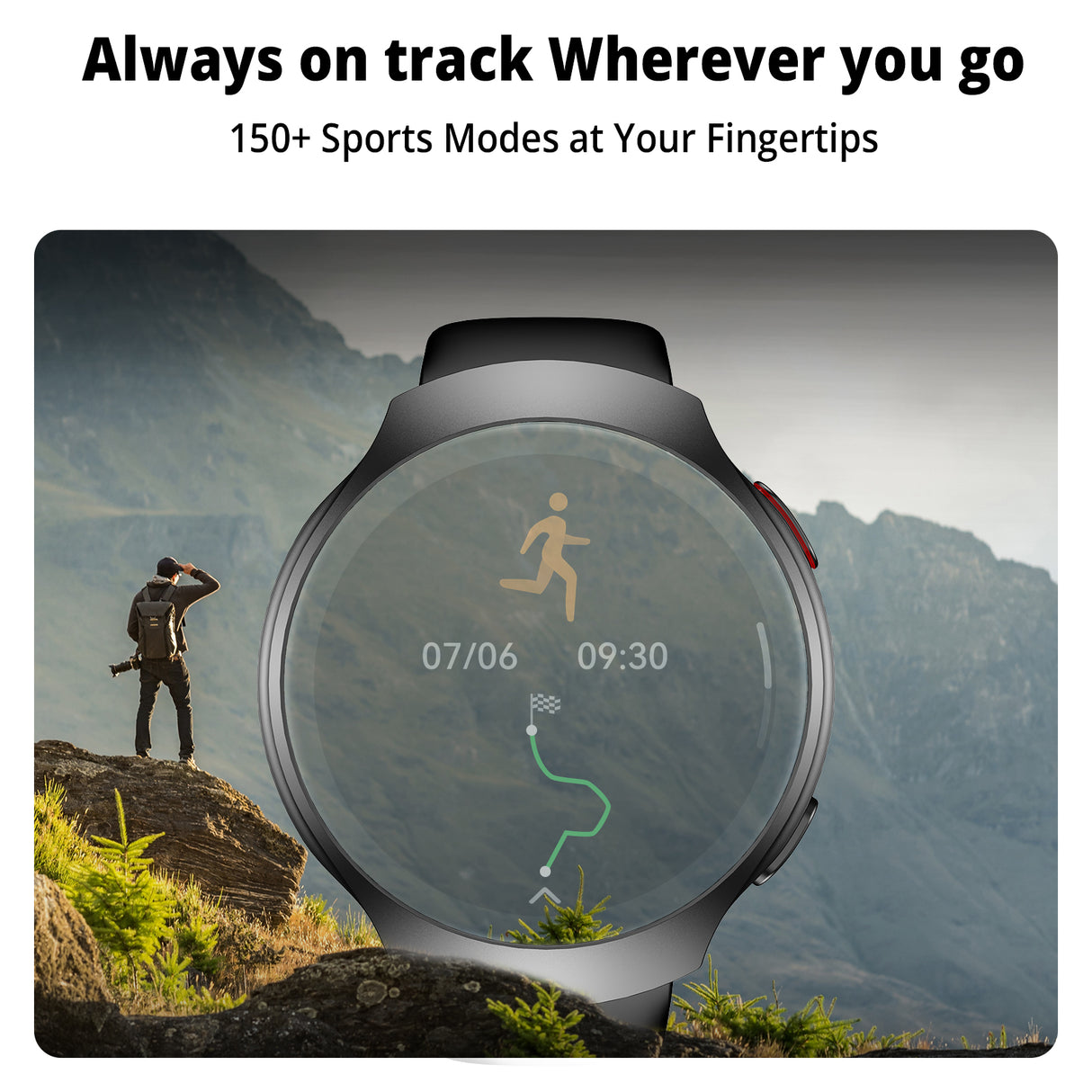 AIWR smart Watch, Black color, Orbit