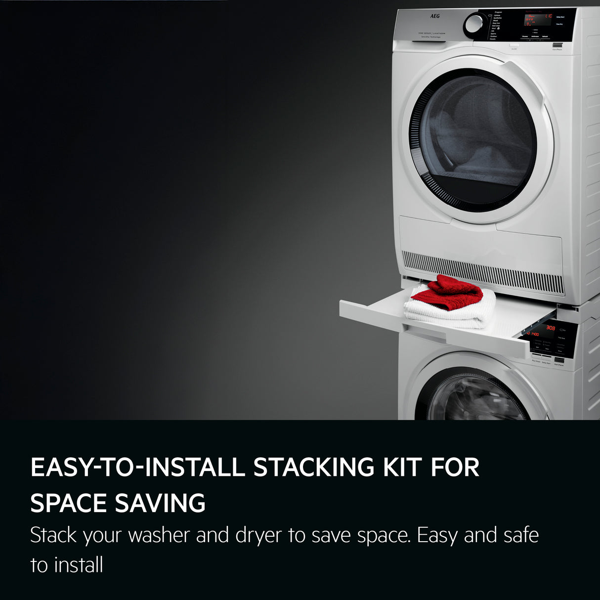 AEG - STACKING KIT - Laundry Stacking Kit with pull out shelf