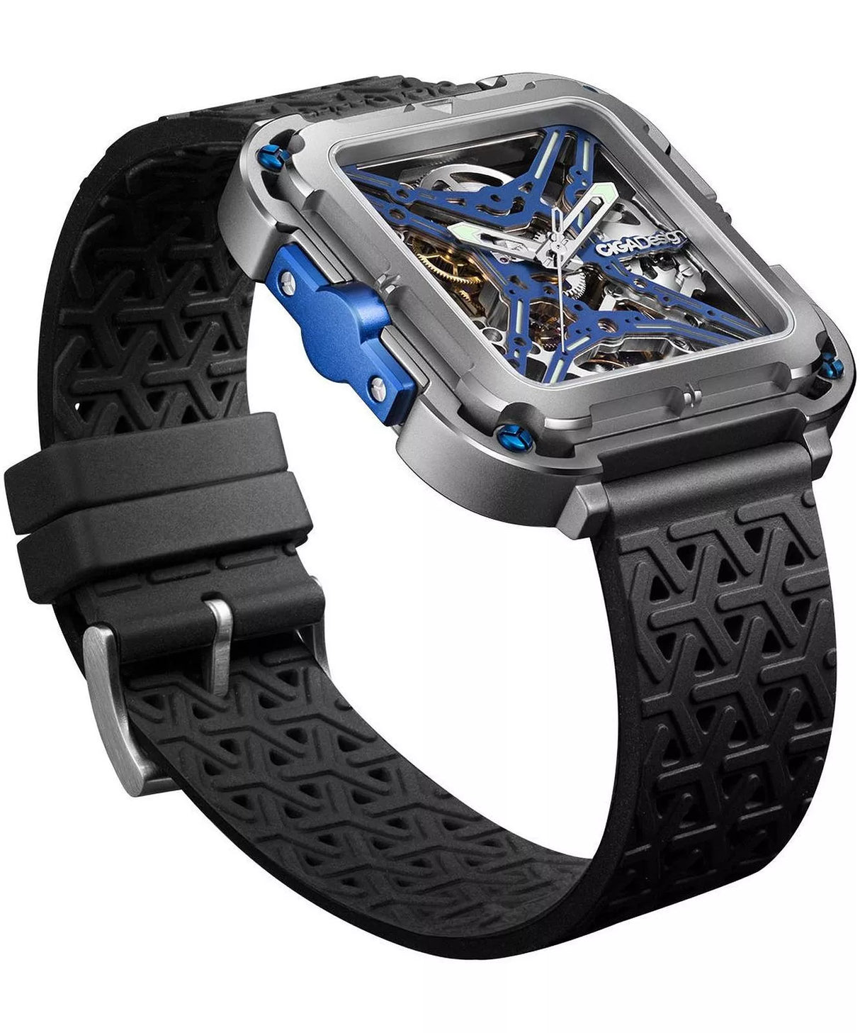 Ciga Design X Series Gorilla Blue Titanium Automatic Watch-X021-TIBU-W25BK