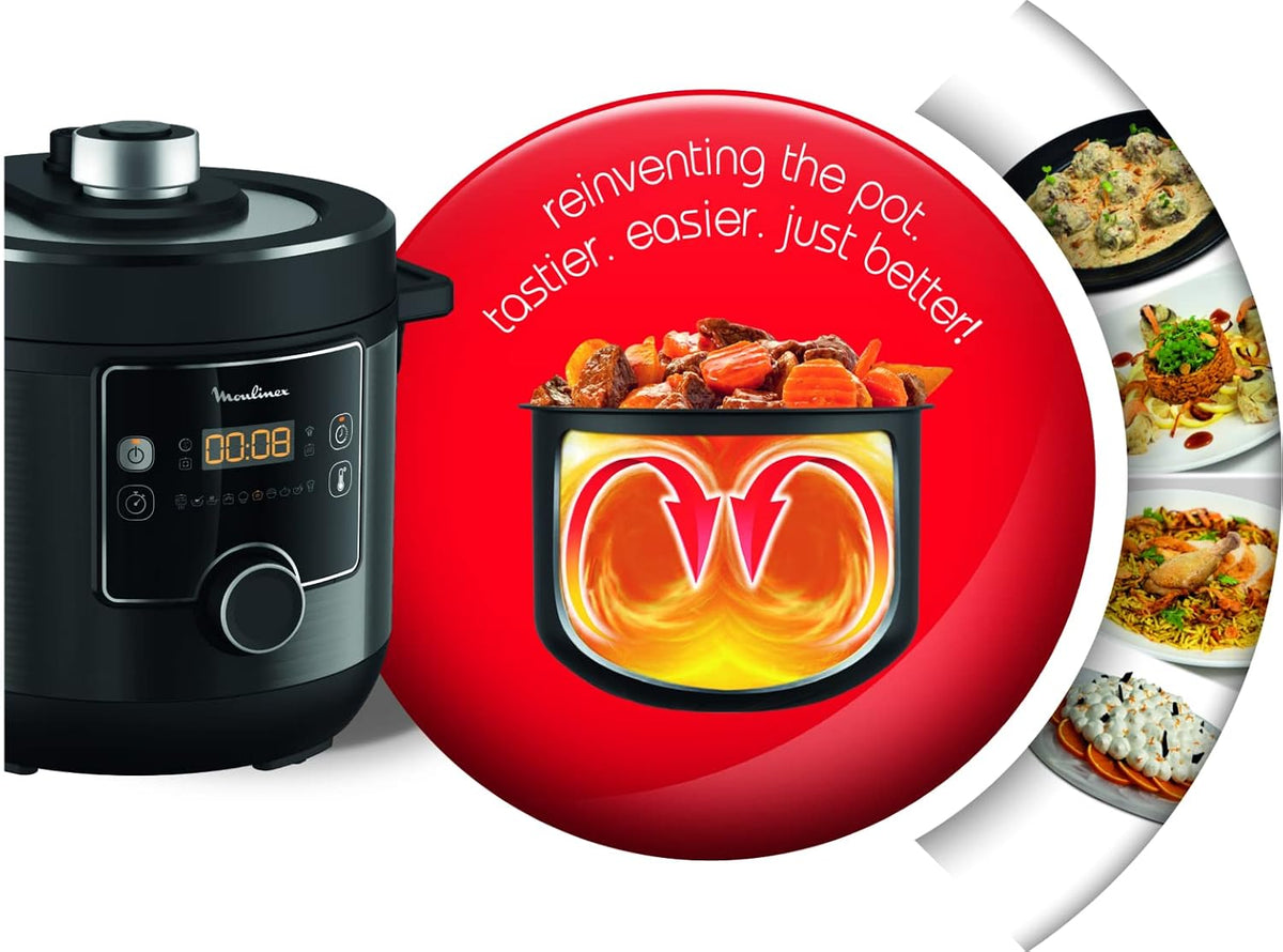 MOULINEX - Electrical Pressure Cooker, 7.6 Litre, 1200 Watts, Black - CE777827