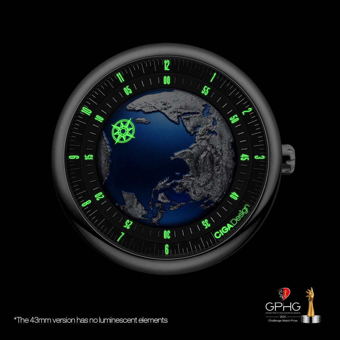 CIGA design-Mechanical Watch Titanium Alloy Case Mechanical Watch Blue Planet II-U033-TU02-W6U