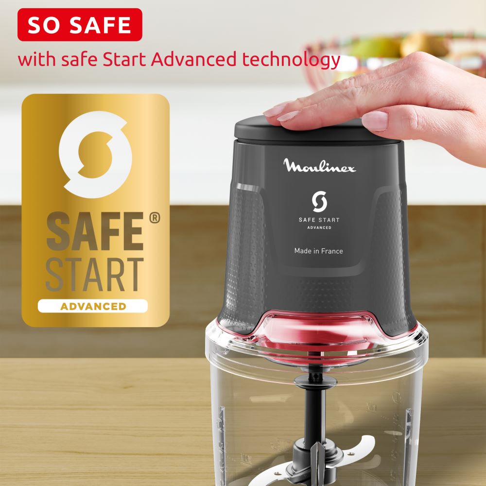 Moulinex - Easy Press Chopper, 4 Blades , 500ML Capacity, Made in France - AT740HM0