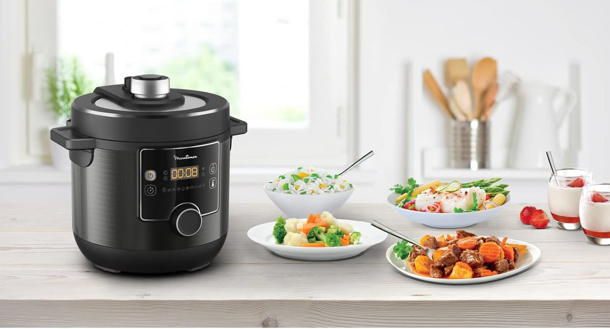 MOULINEX - Electrical Pressure Cooker, 7.6 Litre, 1200 Watts, Black - CE777827