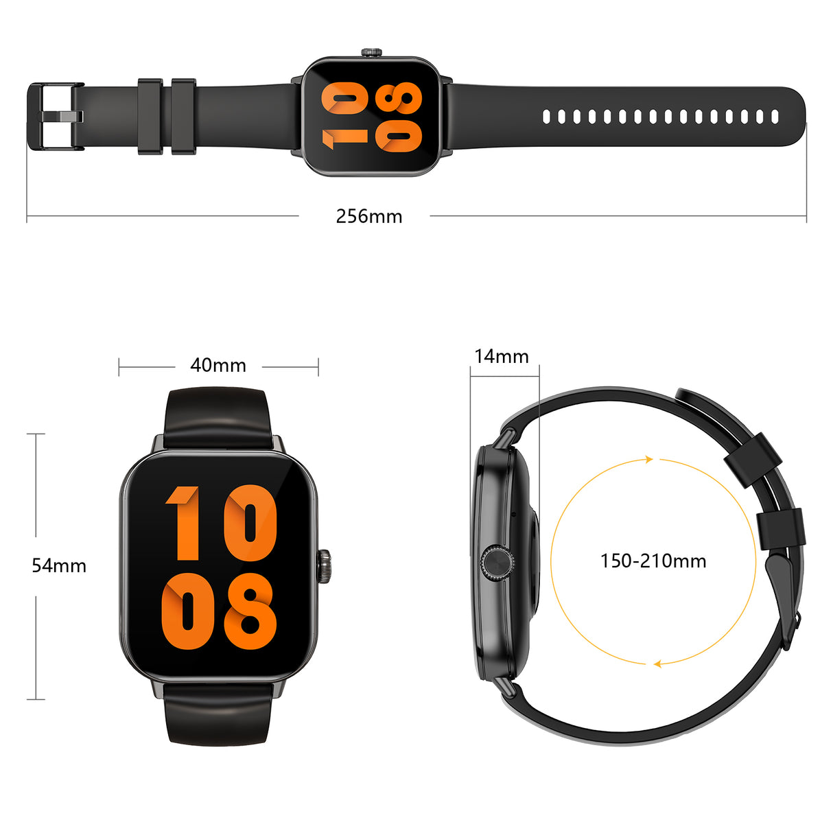 AIWR smart watch, Black Color - Peps 1S Black