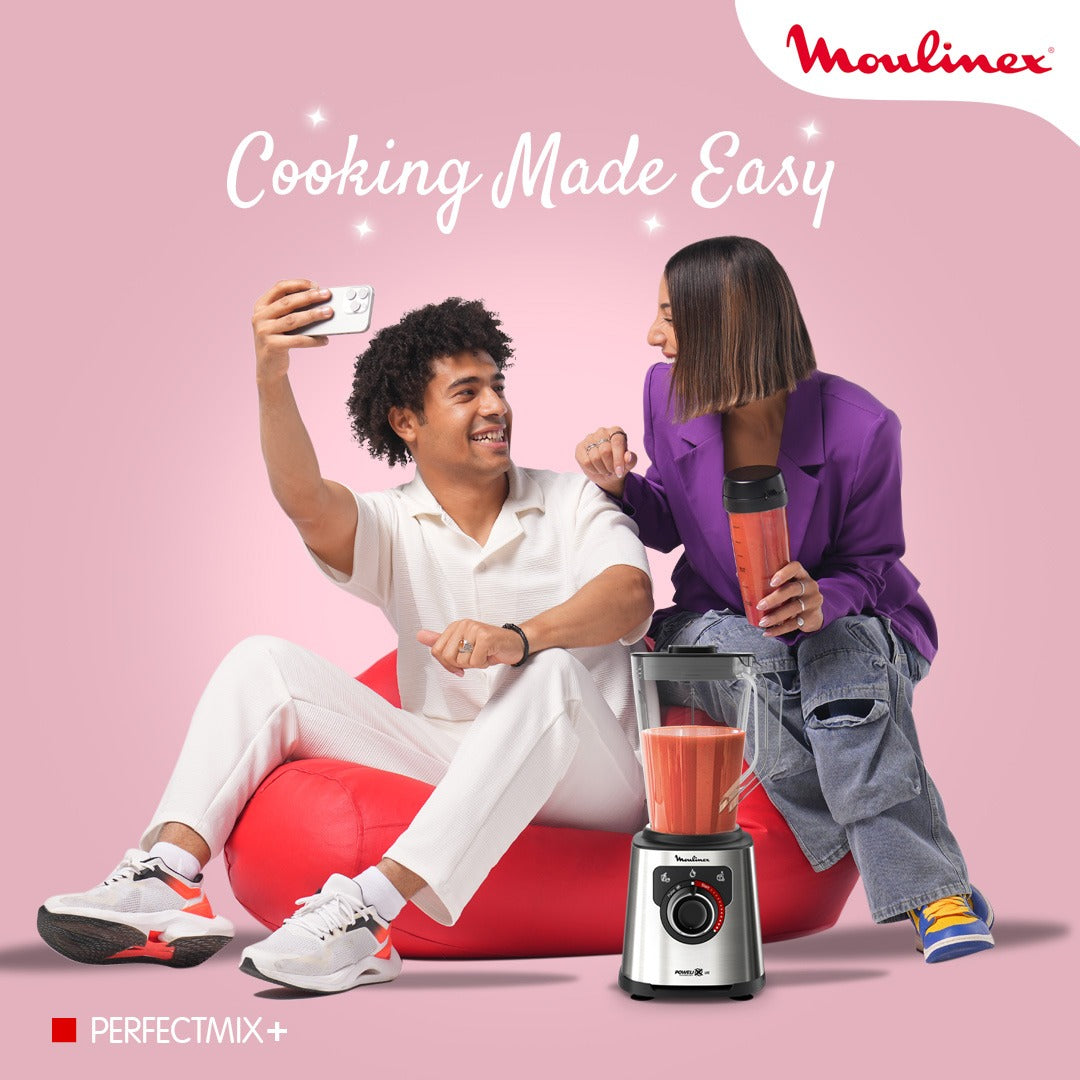 MOULINEX Blender, 1200W, 4 Auto Programs, 600ml Bottle - LM88HD27