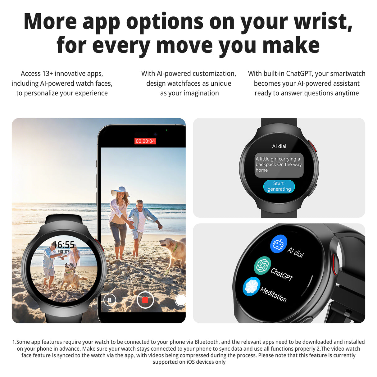 AIWR smart Watch, Black color, Orbit