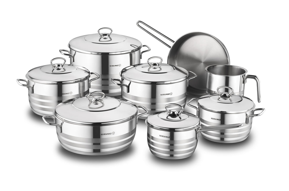 Korkmaz Astra Cookware Set 14 Pieces - A1091