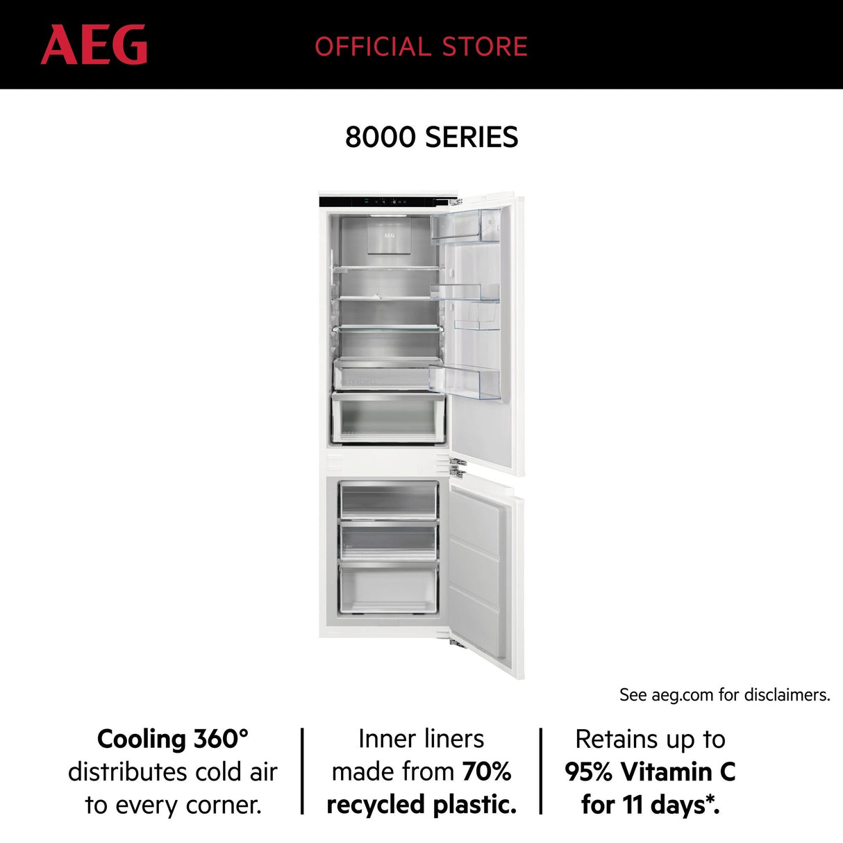 AEG - Built-in Fridge/Freezer combinations, No Frost - TSC8M189DC