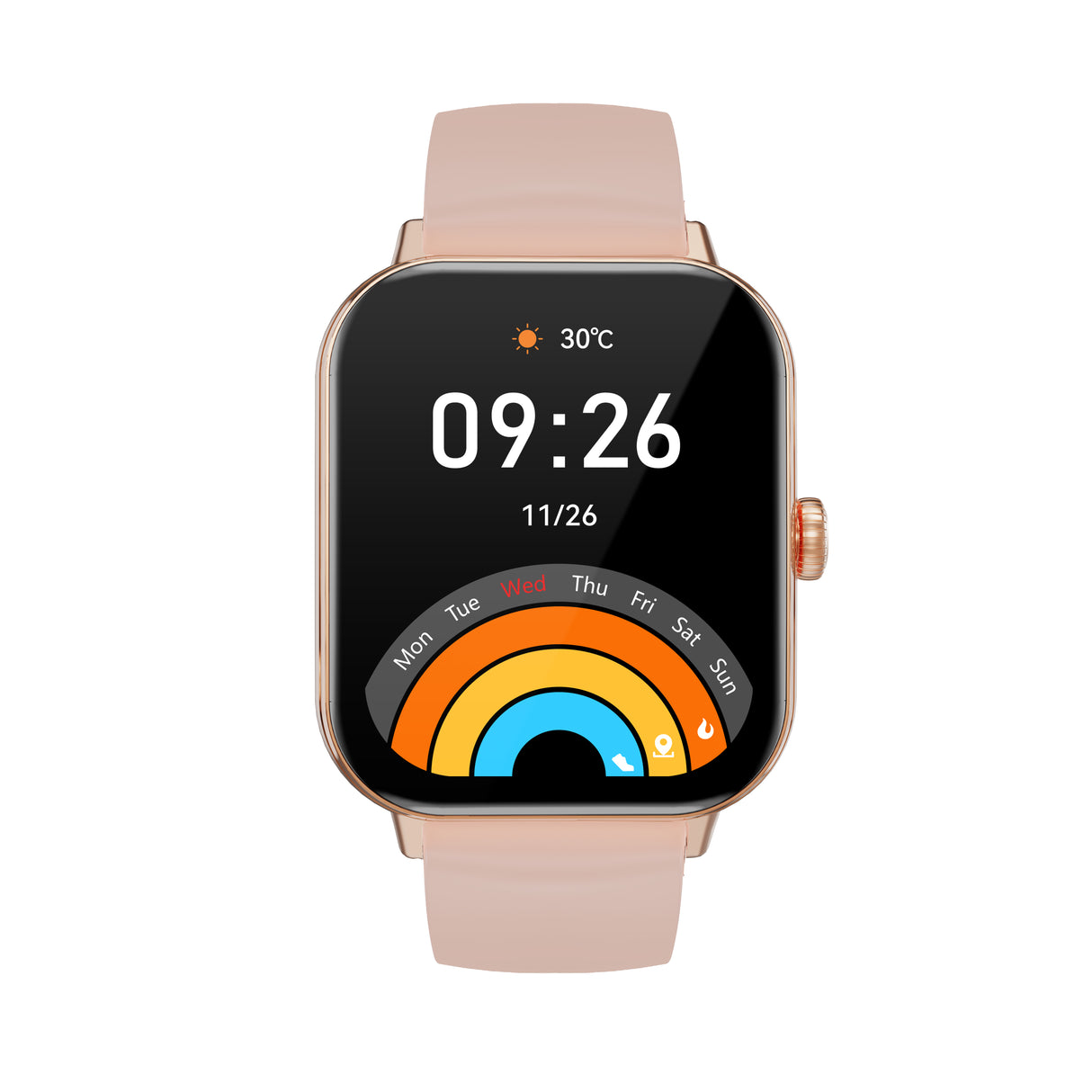 AIWR smart watch, Pink Color - Peps 1S Rose Gold