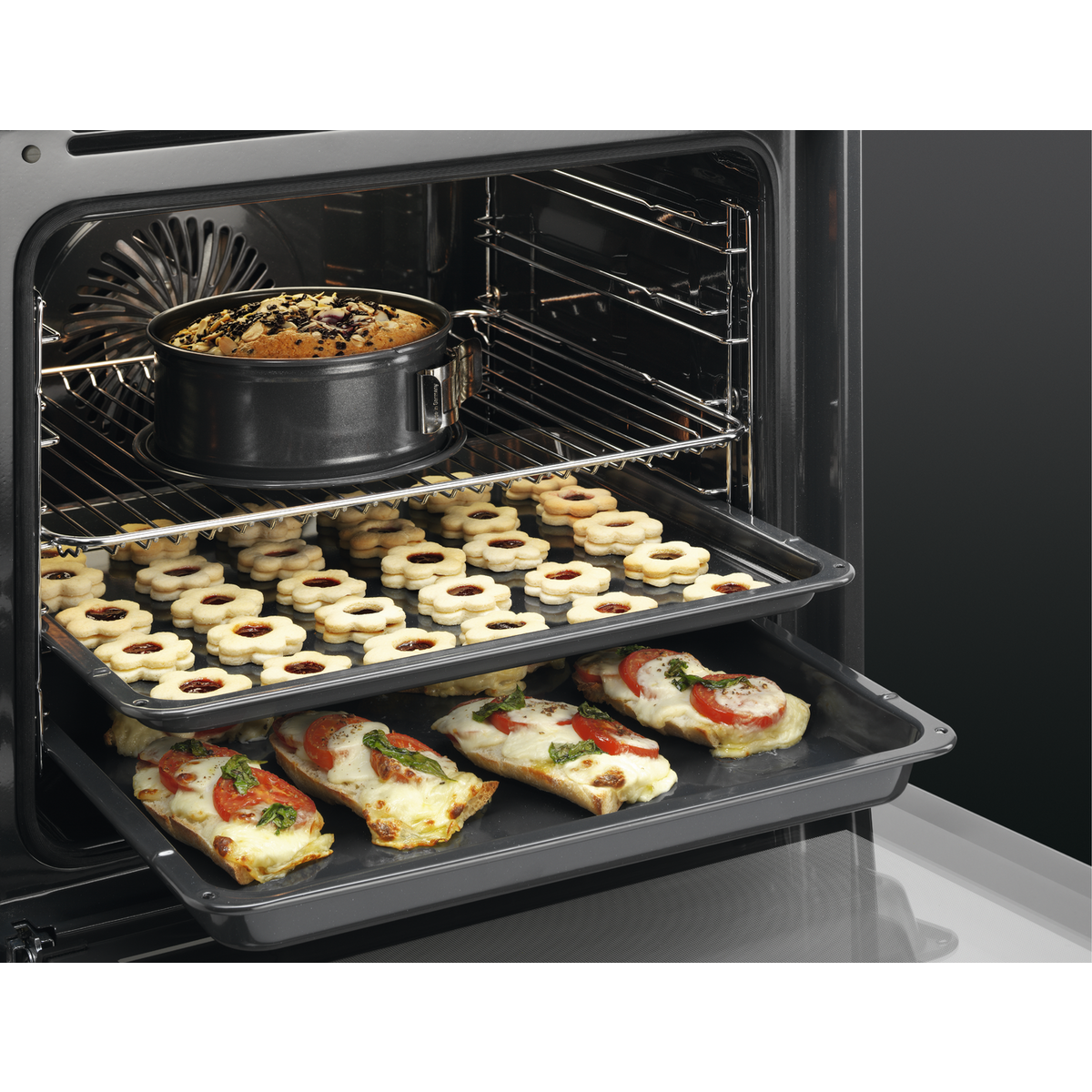 AEG Built-in Electric oven, 60 cm, Black/Stainless Steel - BCK431111M