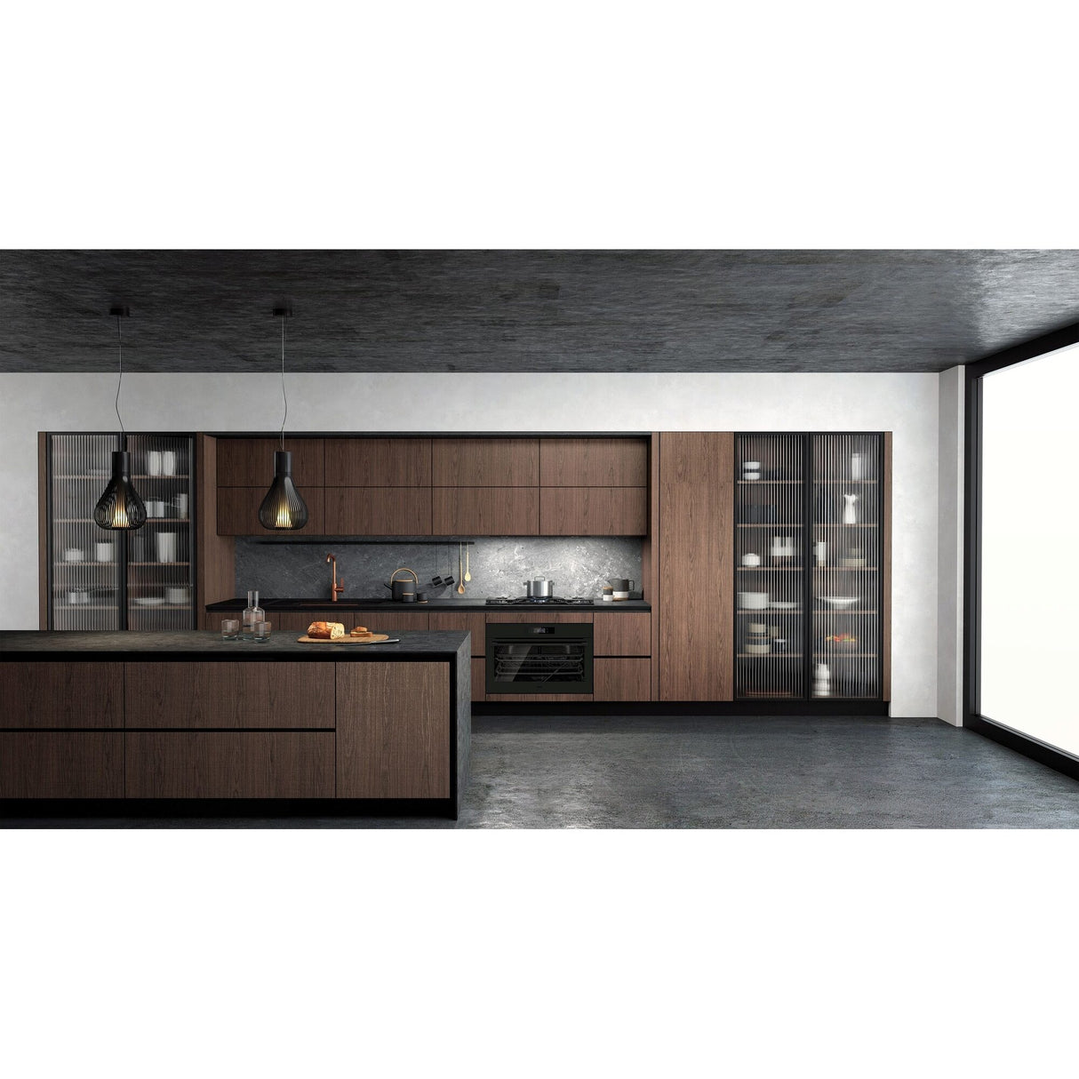 AEG - Built-in Sensecook Pyrolux oven, 90cm, Matte black, 125L - BEK75891PT