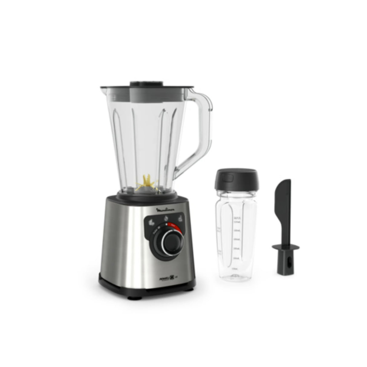 MOULINEX Blender, 1200W, 4 Auto Programs, 600ml Bottle - LM88HD27
