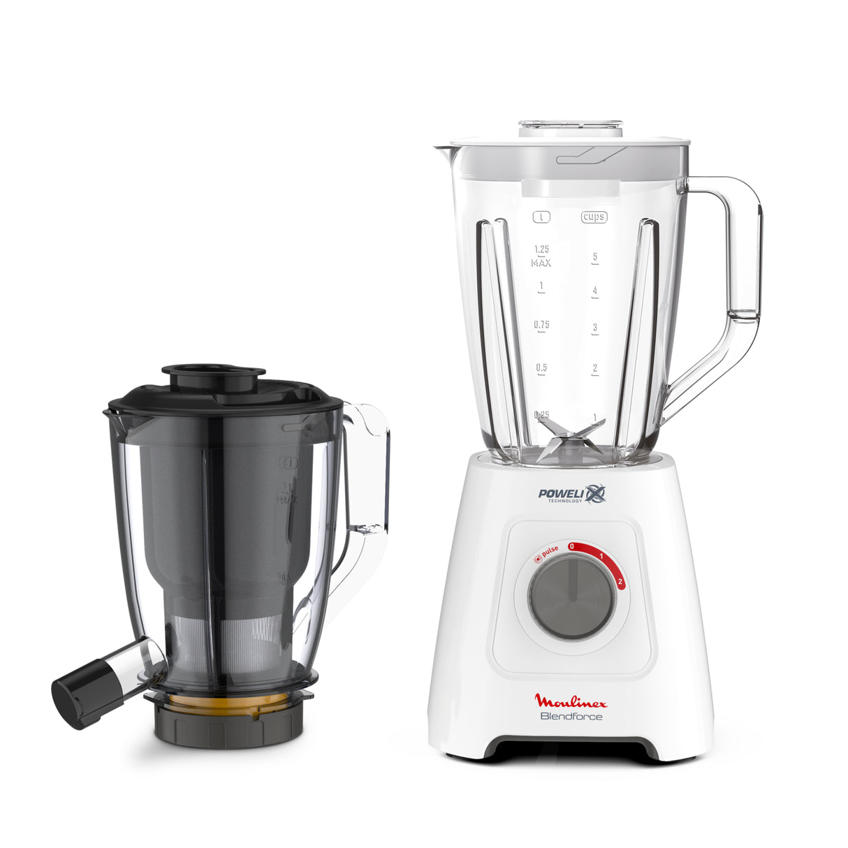 Moulinex Blendforce: 2 in 1 Blender Juicer, 600W, - 2L Jag Capacity, 6 blades - LM42Q127