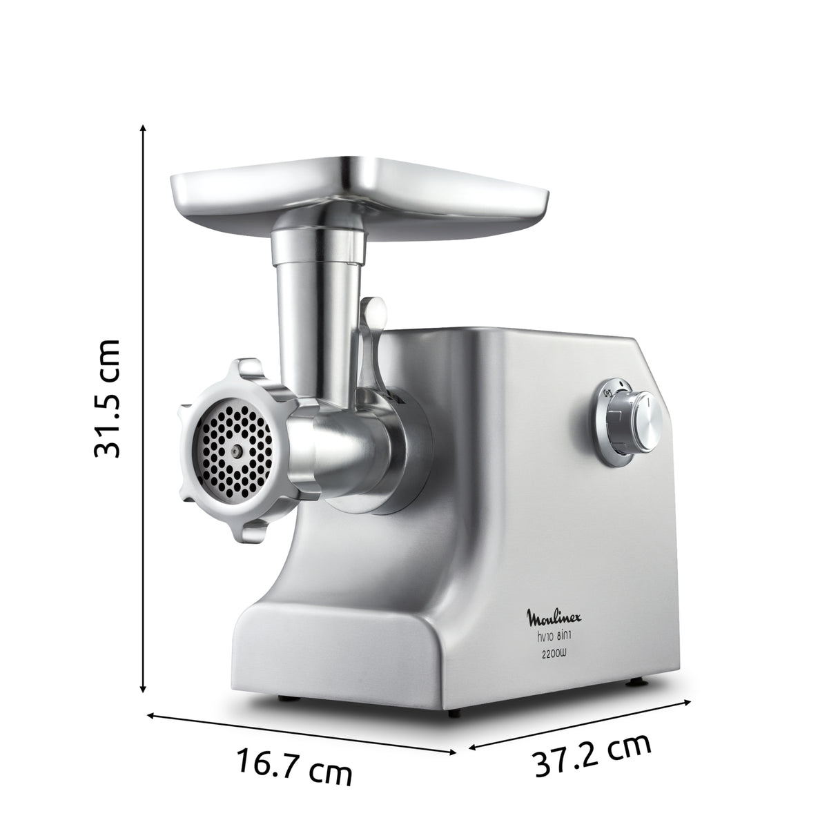 Moulinex Meat Mincer HV10, 2200W, 3 Grids, with Kebbe & Shred Attachments - ME858DM0