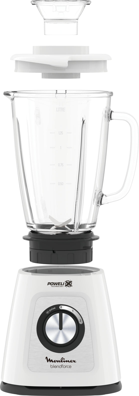 Moulinex Blendforce Glass, Jar Capacity: 1.25L, 2 Speeds - LM435127