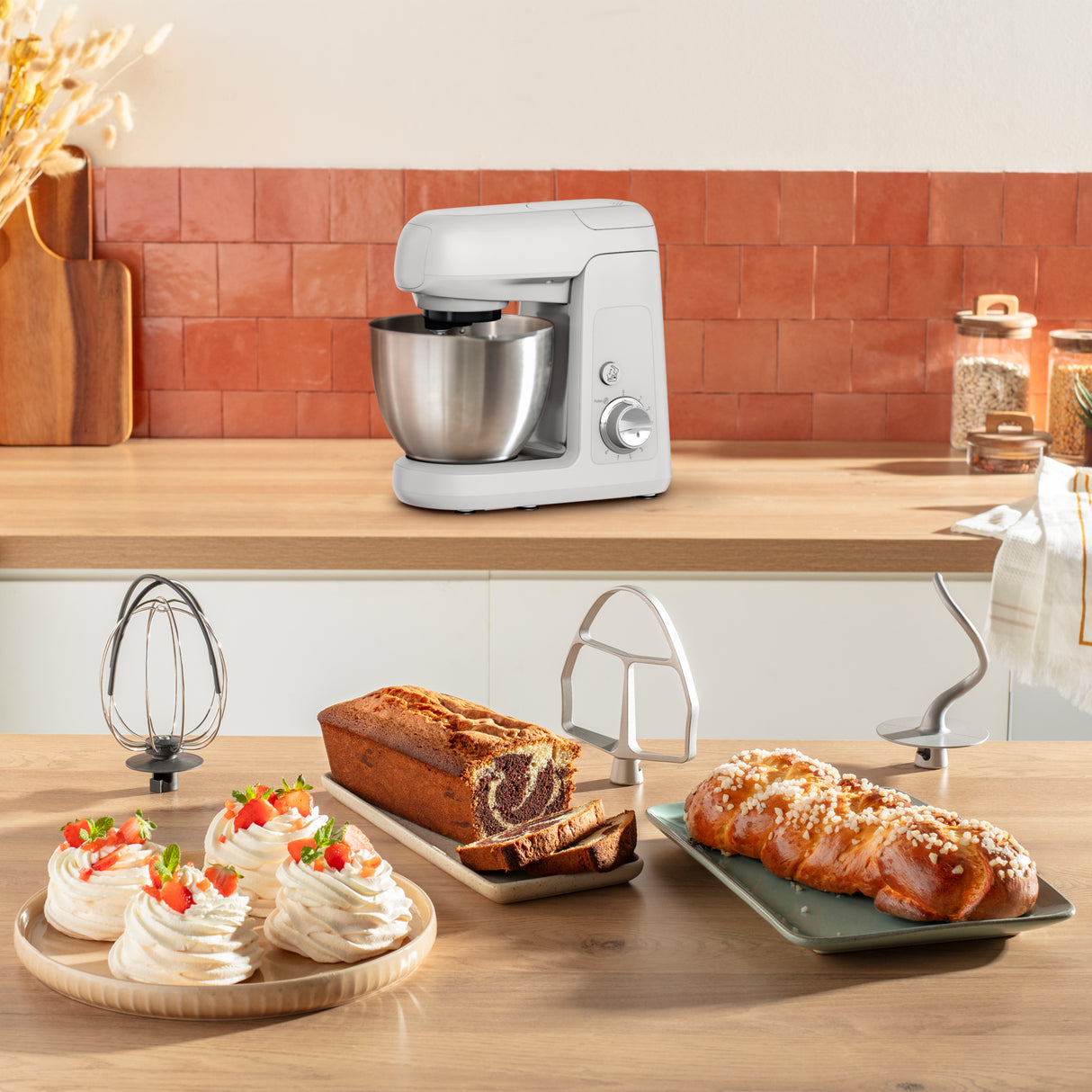 MOULINEX Bake Partner, Kitchen Machine, 1100W Motor Locked Power - QA521B27