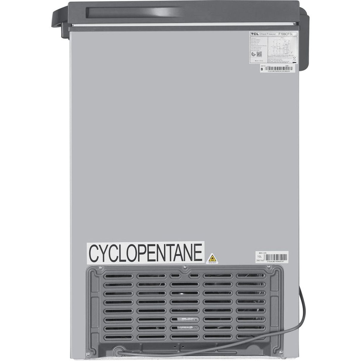 TCL Chest freezer, 188L, Silver color - F188CFSL