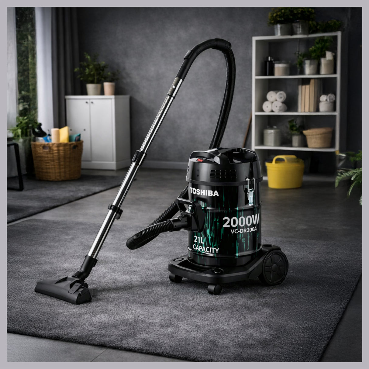 TOSHIBA 21 Liters Drum Type Vacuum Cleaner, 2000 Watts - VC-DR200ABF(B)