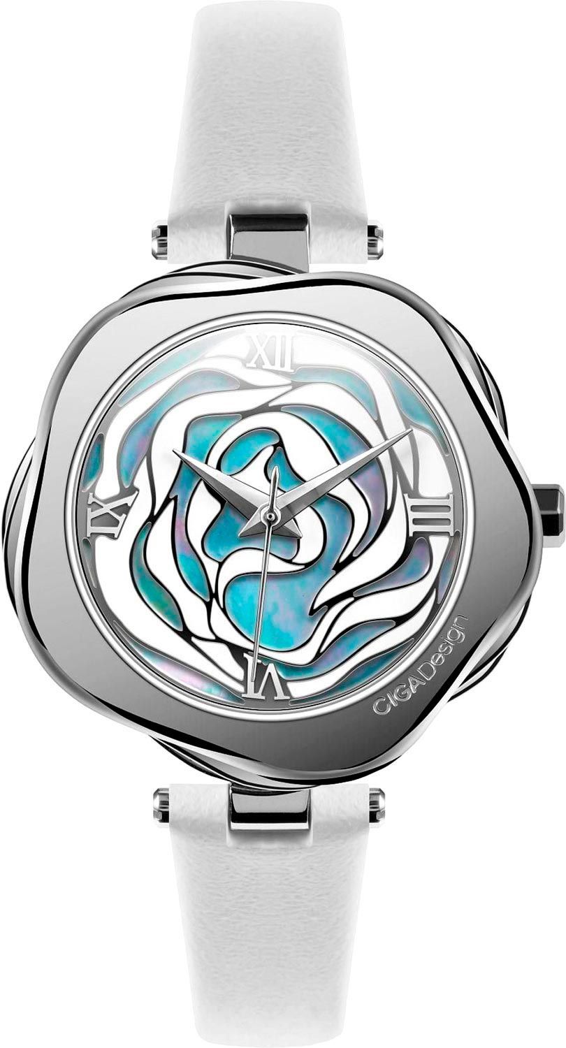 CIGA Design R-Series Danish Rose Quartz Leather Wristwatch R012-SISI-W1