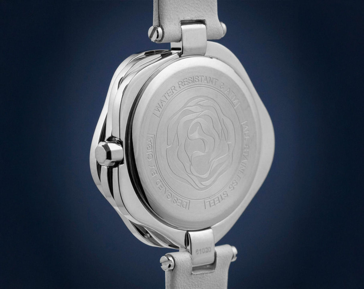 CIGA Design R-Series Danish Rose Quartz Leather Wristwatch R012-SISI-W1