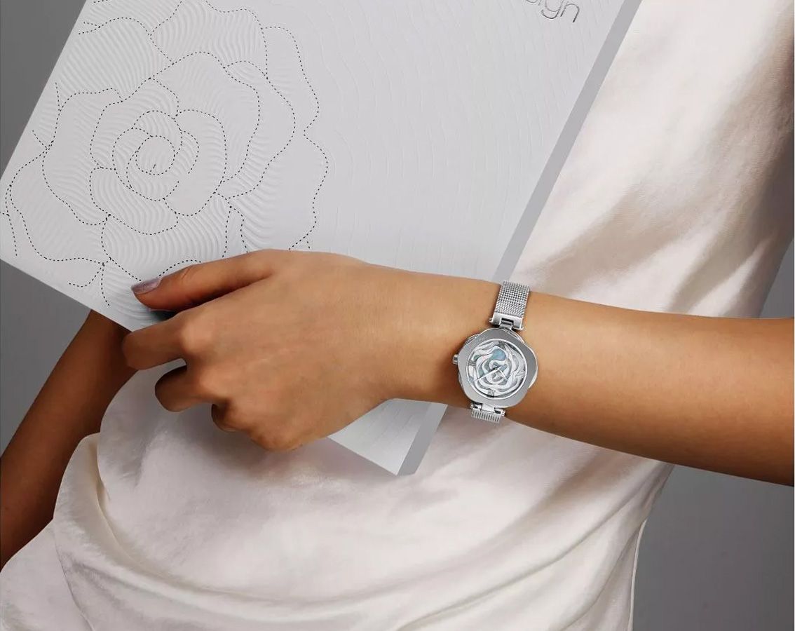 CIGA Design R-Series Danish Rose Quartz Stainless Steel Wristwatch R012-SISI-W3