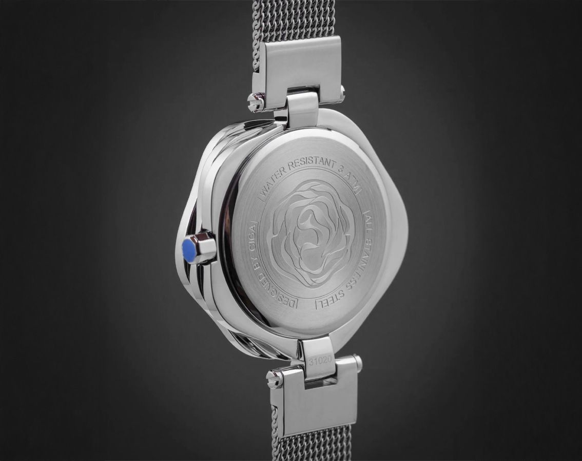 CIGA Design R-Series Danish Rose Quartz Stainless Steel Wristwatch R012-SISI-W3