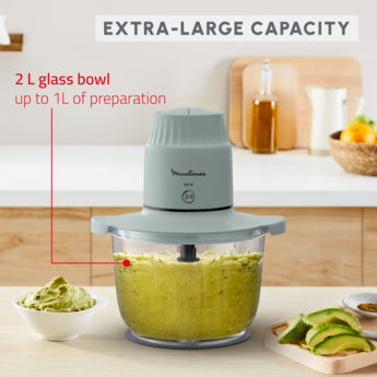 Moulinex Choppeo, Glass Bowl Chopper: Borosilicate Glass, 1 L Capacity - DJ603127