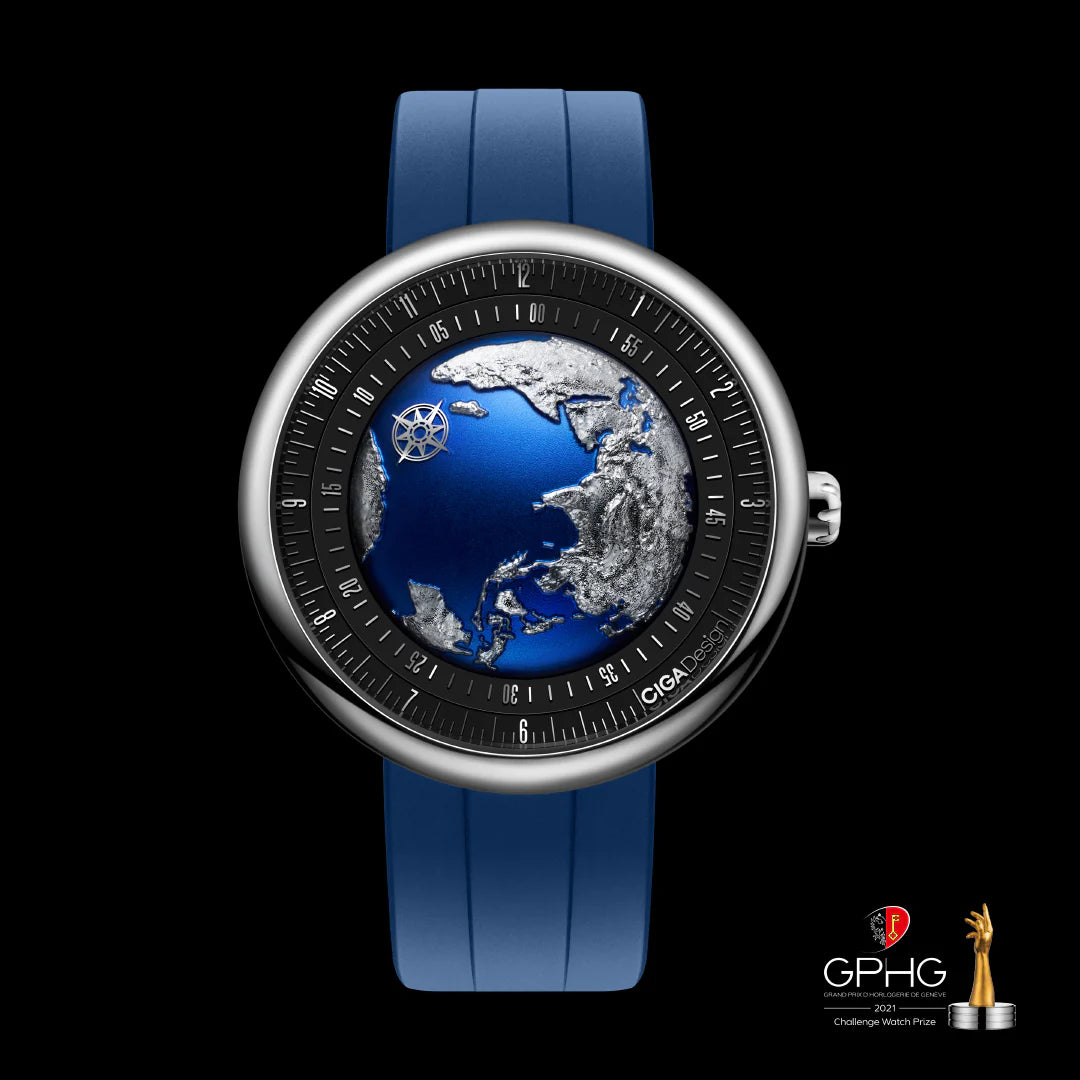 CIGA design-Mechanical Watch Titanium Alloy Case Mechanical Watch Blue Planet II-U033-TU02-W6U