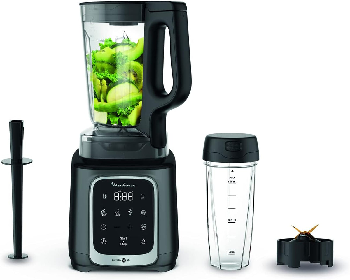 Moulinex 1600W High-Speed Blender, 2.6L Capacity, Powelix Life Blades, 10 Speeds & 5 Automatic Programs - LM91HD27
