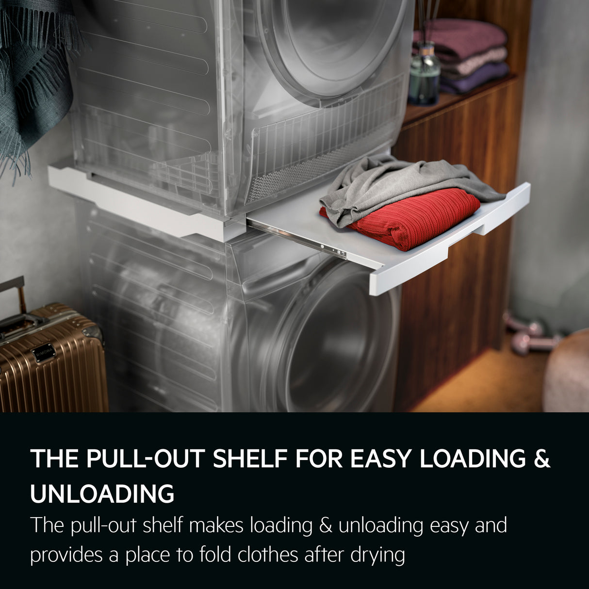 STACKING KIT (AEG) - Laundry Stacking Kit with pull out shelf