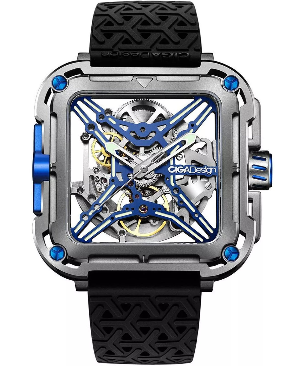 Ciga Design X Series Gorilla Blue Titanium Automatic Watch-X021-TIBU-W25BK