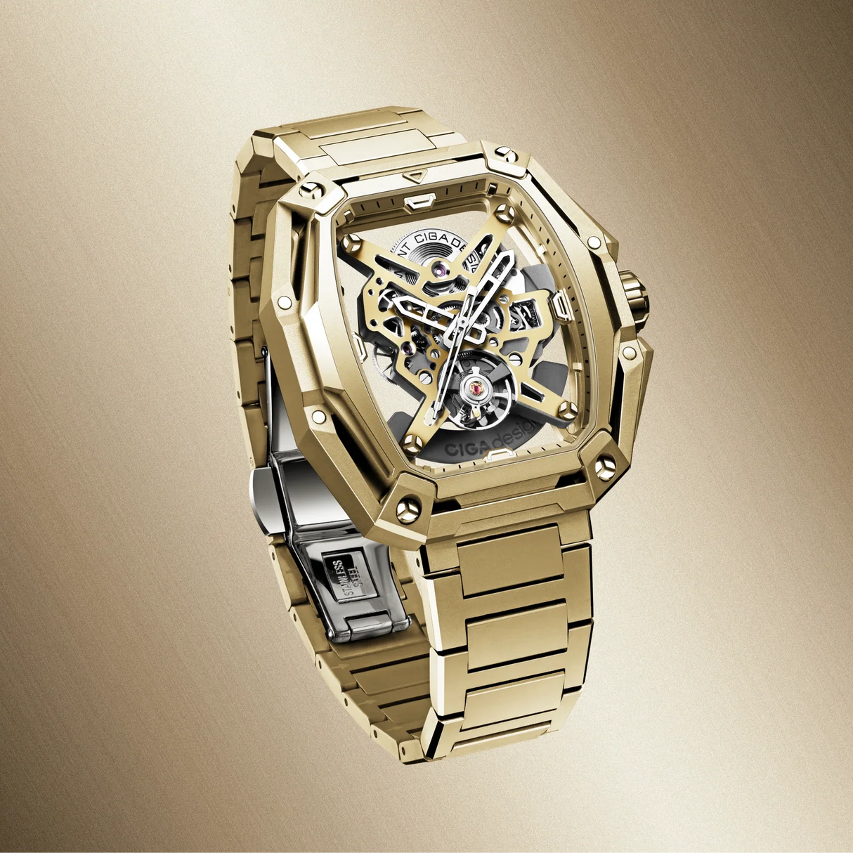 Ciga Design Mechanical Watch Hunter Sand Gold - Z035-GO01-8G