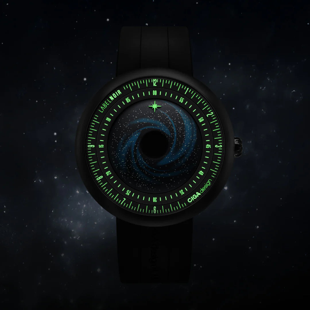 CIGA design x Label Noir Automatic Watch Blue Planet II · Black Star Edition-U035-BB01-W6B