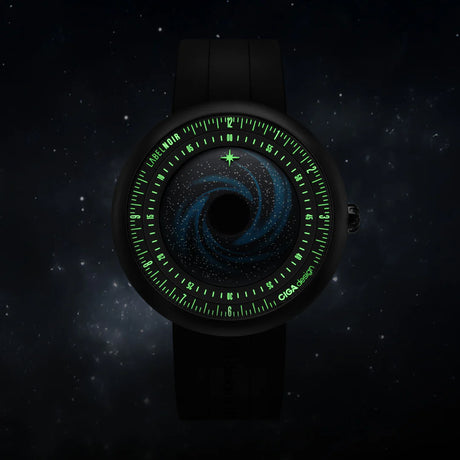 CIGA design x Label Noir Automatic Watch Blue Planet II · Black Star Edition-U035-BB01-W6B