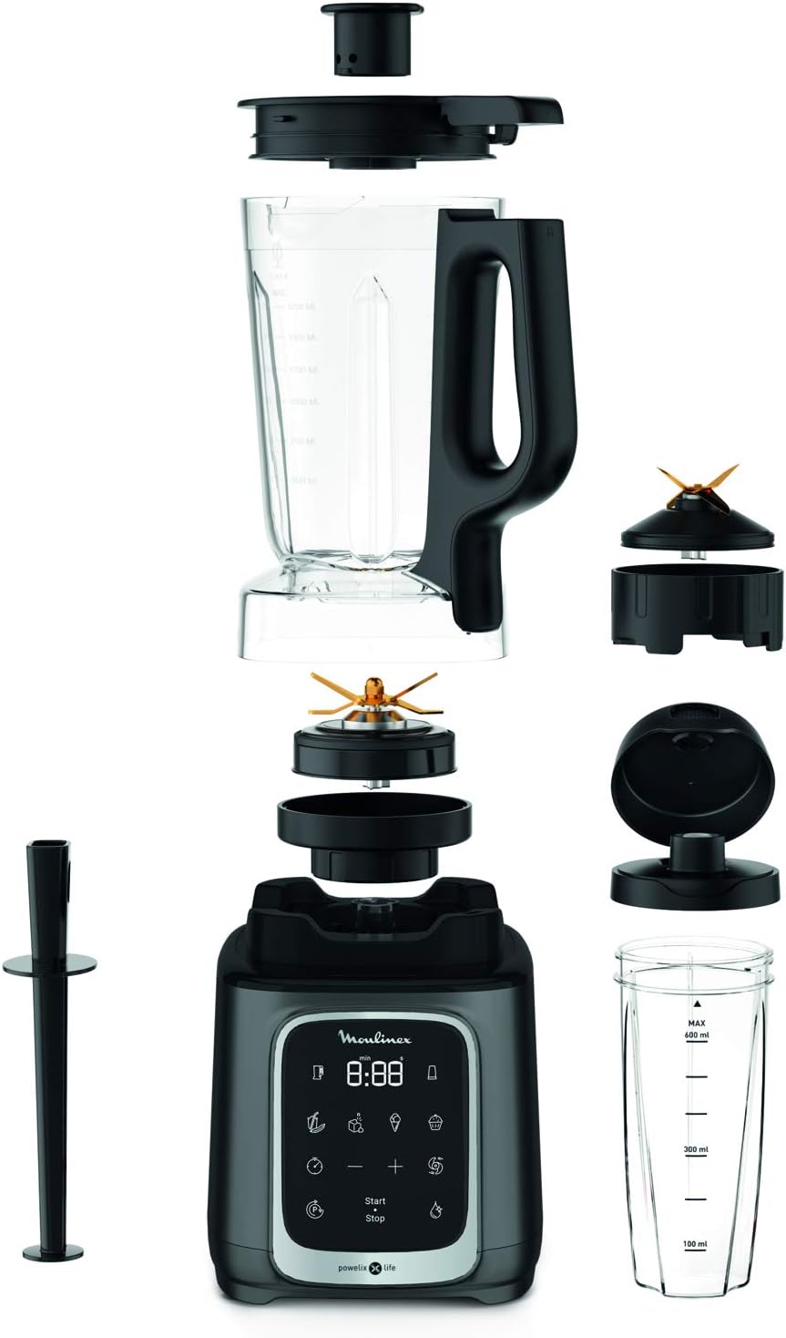 Moulinex 1600W High-Speed Blender, 2.6L Capacity, Powelix Life Blades, 10 Speeds & 5 Automatic Programs - LM91HD27