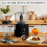 Moulinex - Easy Force Food Processor and Blender, 6 Attachments, 25 Functions - FP247827