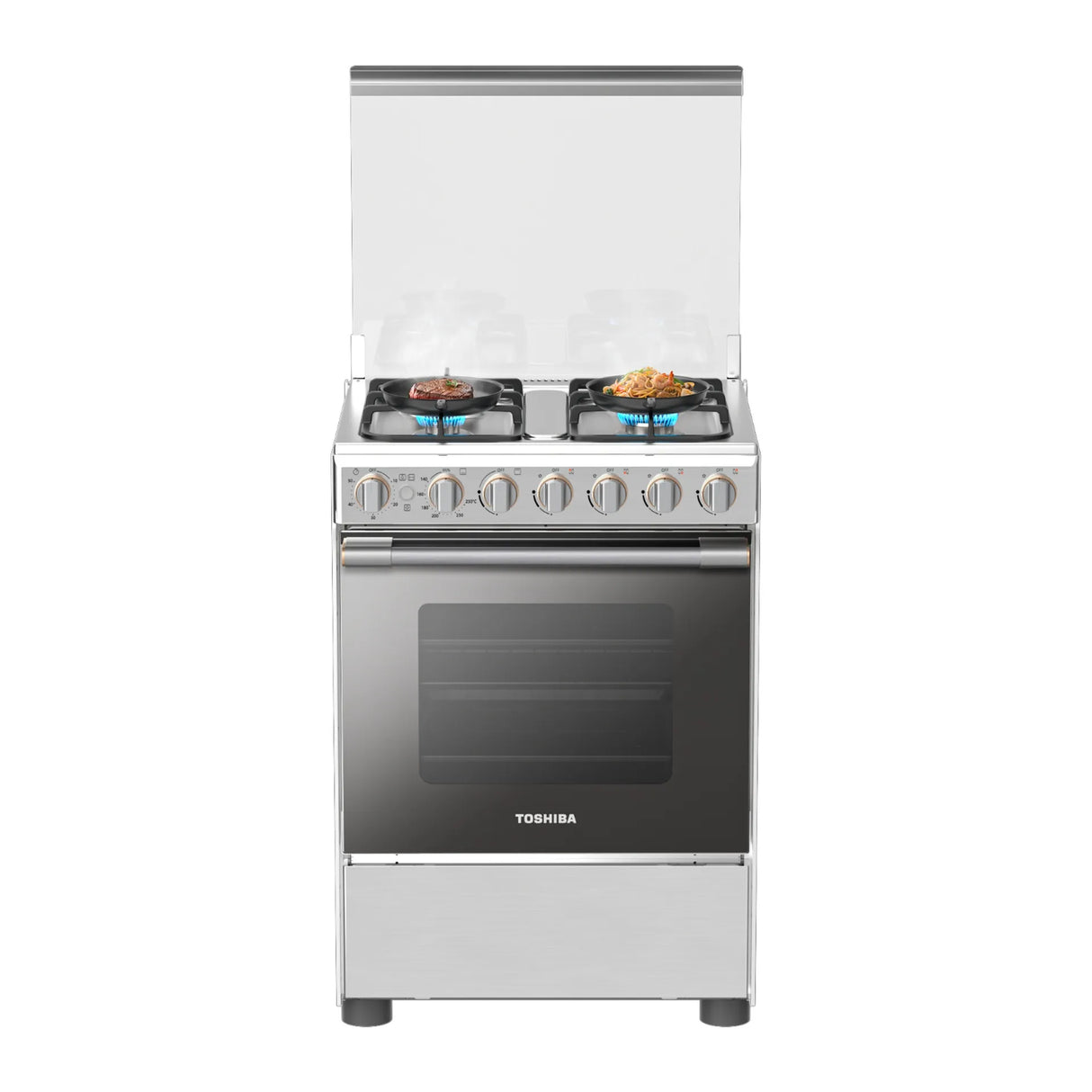 Toshiba 60x60 Gas Cooking Range, Silver, Full gas, Full safety - RB2-60G4GE(MR)