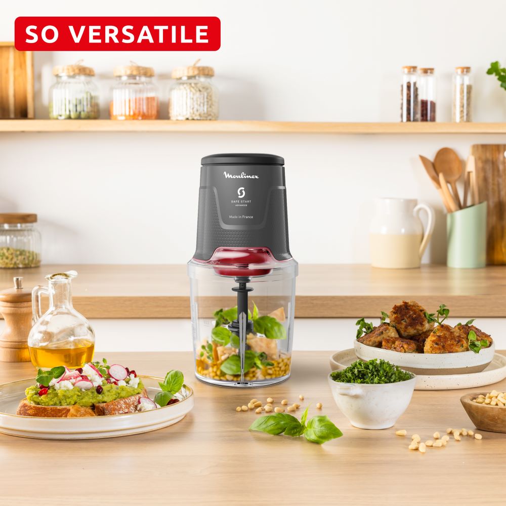 Moulinex - Easy Press Chopper, 4 Blades , 500ML Capacity, Made in France - AT740HM0
