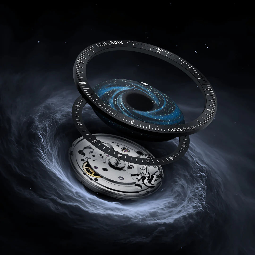CIGA design x Label Noir Automatic Watch Blue Planet II · Black Star Edition-U035-BB01-W6B