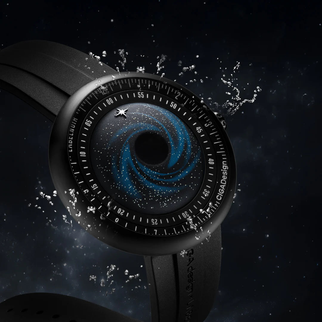 CIGA design x Label Noir Automatic Watch Blue Planet II · Black Star Edition-U035-BB01-W6B