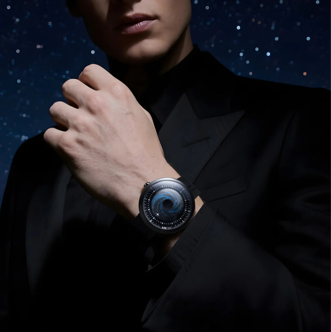 CIGA design x Label Noir Automatic Watch Blue Planet II · Black Star Edition-U035-BB01-W6B