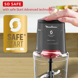 Moulinex - Easy Press Chopper, 4 Blades , 500ML Capacity, Made in France - AT740HM0