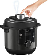MOULINEX - Electrical Pressure Cooker, 7.6 Litre, 1200 Watts, Black - CE777827