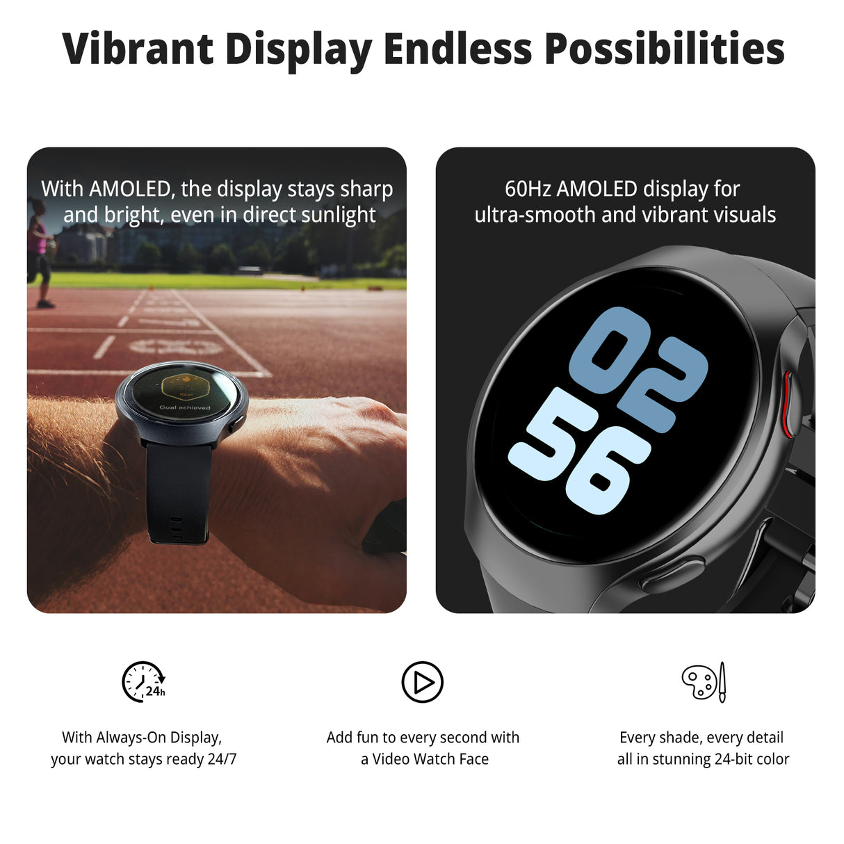 AIWR smart Watch, Black color, Orbit