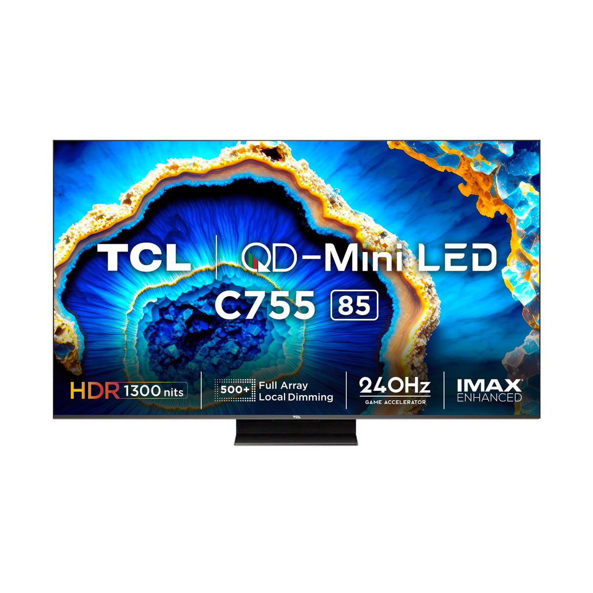 85C755 - TCL 85 inches 4K QD Mini LED Google Smart TV, Black