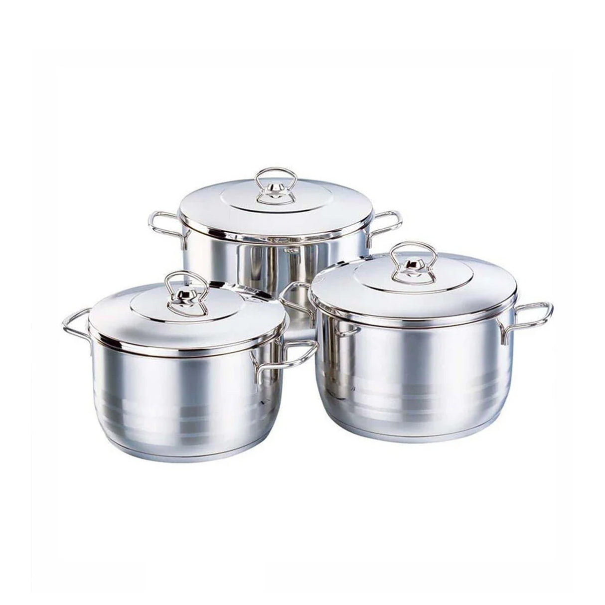 A1802 - Korkmaz Astra Stainless Steel Cookware , Set of 6 Pieces, (18 cm , 20 cm , 22 cm)