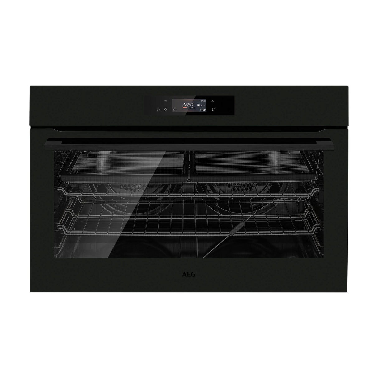 AEG - Built-in Sensecook Pyrolux oven, 90cm, Matte black, 125L - BEK75891PT