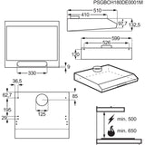 AEG cooker hood, 60 cm - DUB2630M